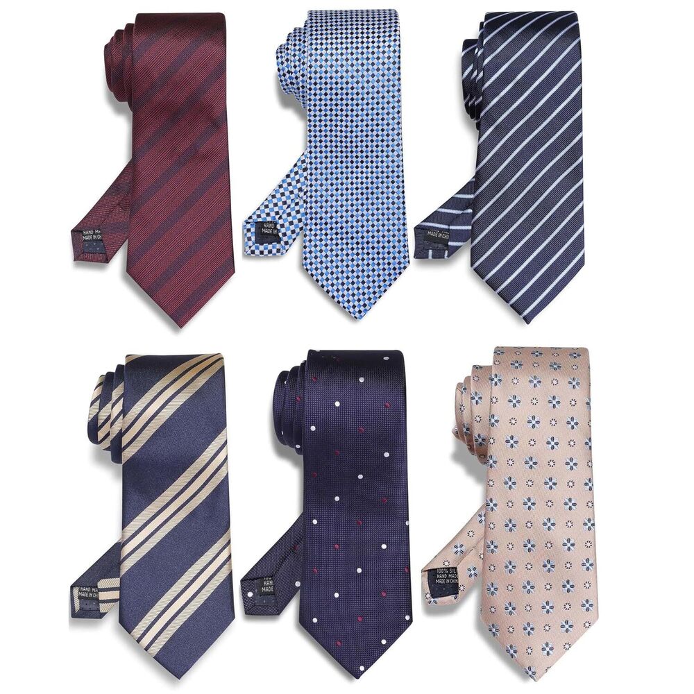 Lot 6 PCS Classic Men's 100% Silk Tie Necktie Woven JACQUARD Neck Ties